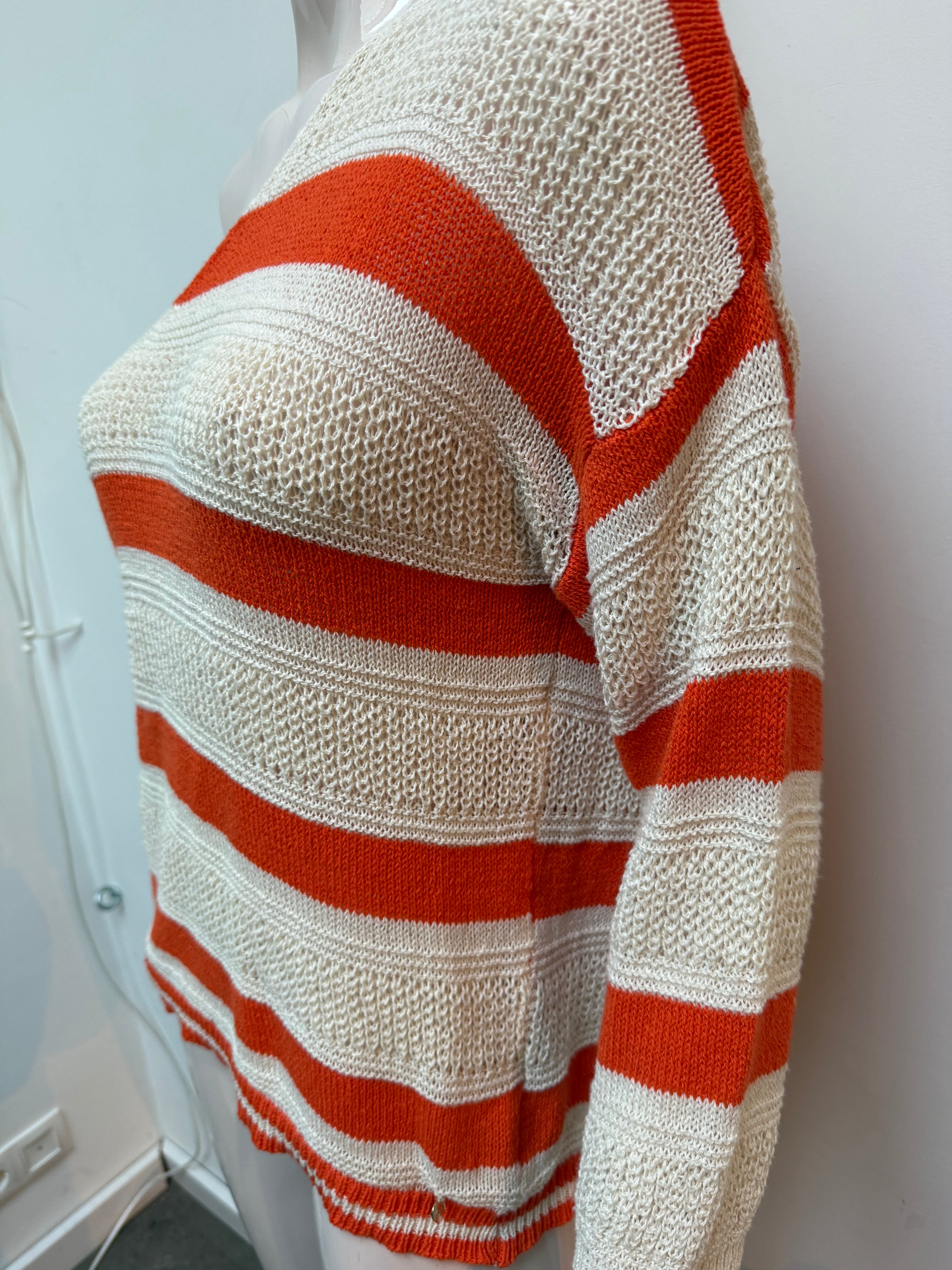 Amelie & Amelie trui beige/oranje maat M/L