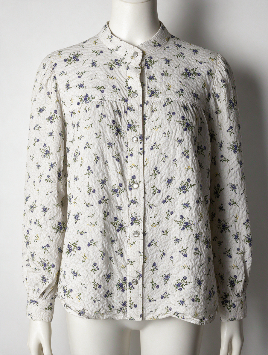 ZARA - Blouse - bloemenprint, lange mouwen, 100% katoen - M