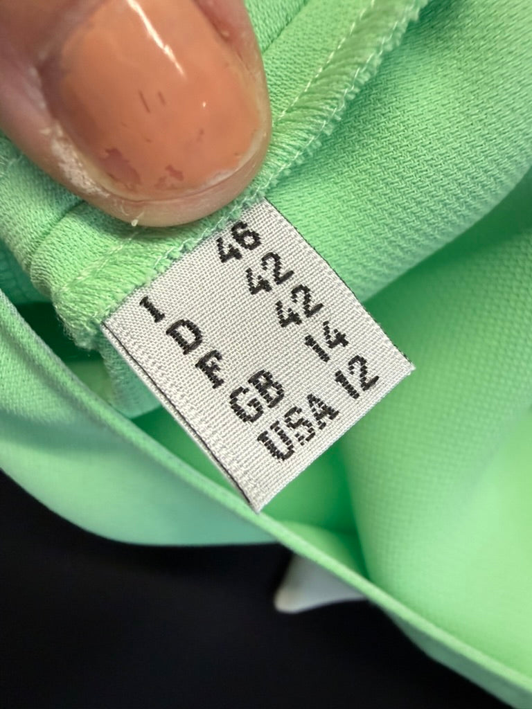 MOSCHINO CHEAP AND CHIC - Jurk - groen en zwart, strik in de taille, korte mouw - XL
