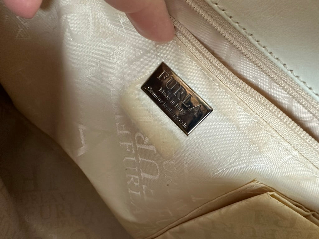 Furla Handtas leder crème