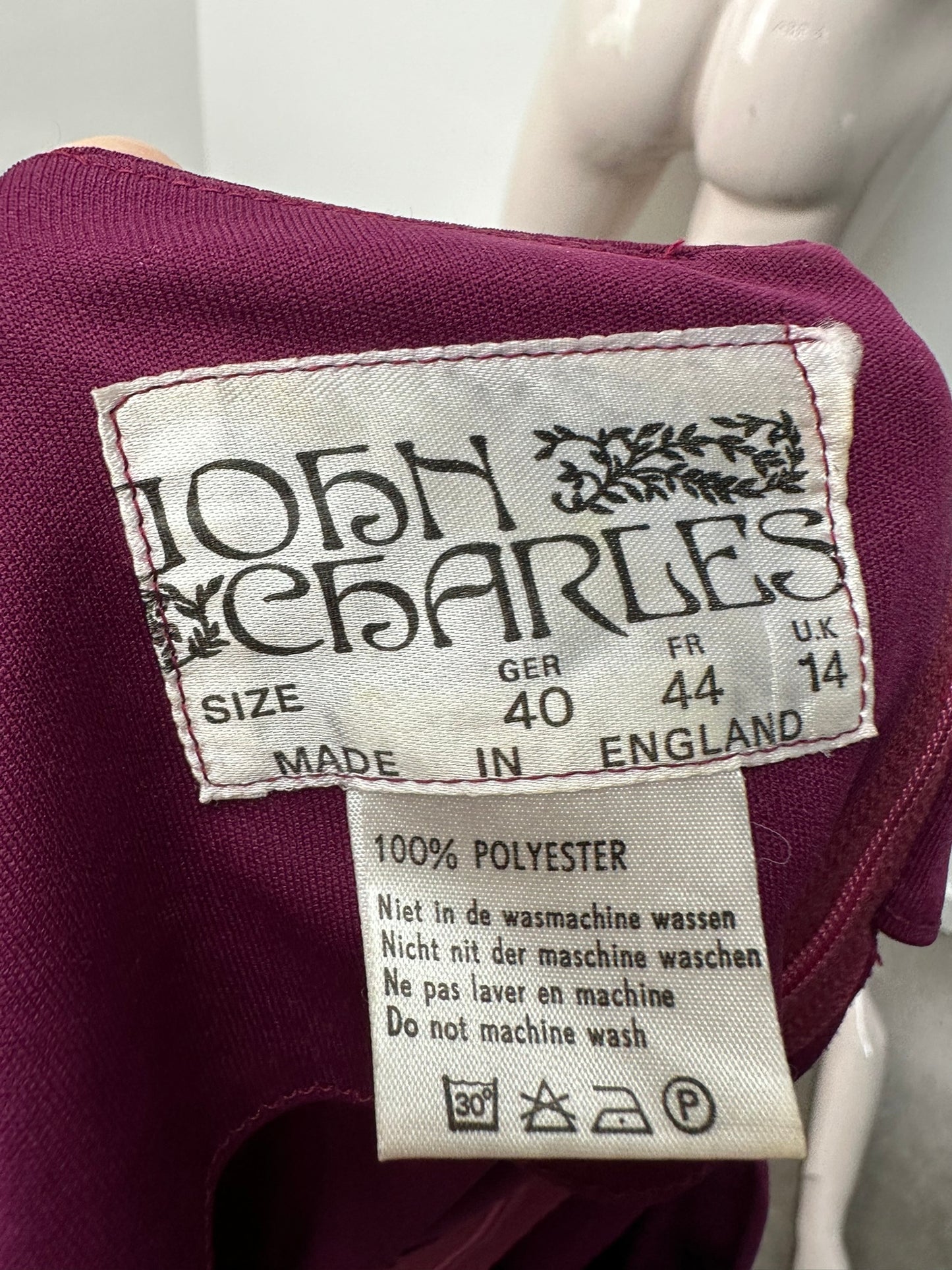 John Charles paarse vintage jurk maat 10 - 38