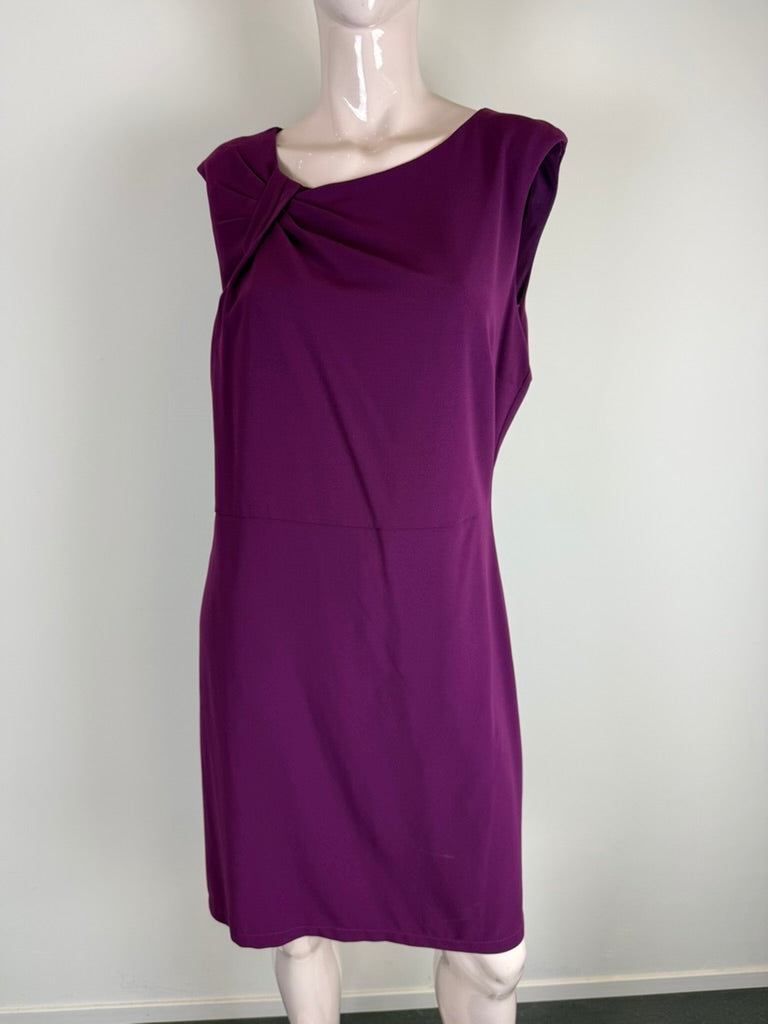 Bel&Bo - Jurk - paars, mouwloos, geplooid detail opzij - XL
