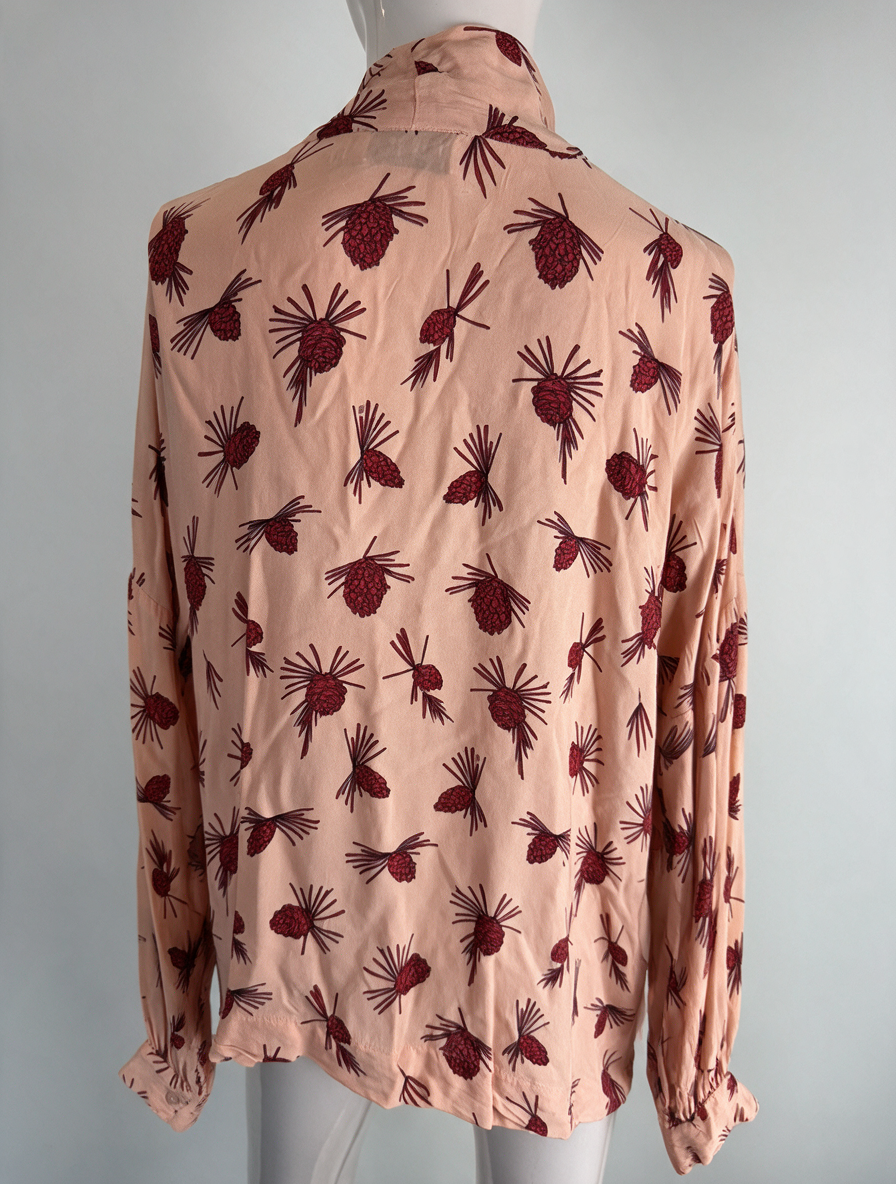 Essentiel Antwerp - Blouse - roze, mouwloos, strikkraag - S