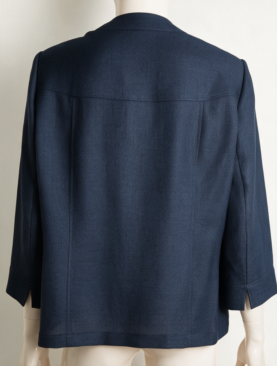 SOMMERMANN - Blazer - blauw, kraagloos, 3/4 mouw - XL