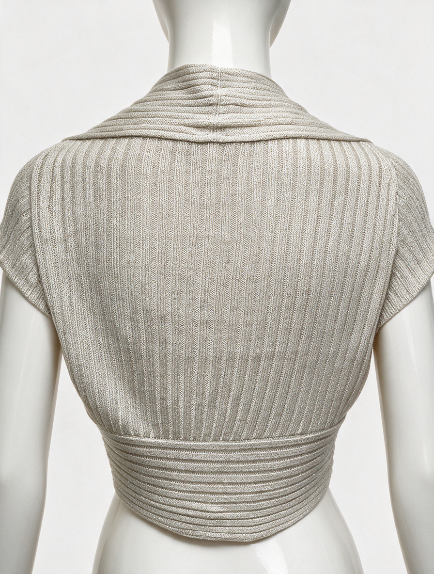 Bandolera - Vestje - beige, bolero model, korte mouwen - L