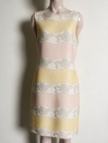 Sandro Ferrone - Jurk - pasteltinten, banenpatroon, mouwloos - XL