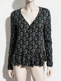 MARIE SIXTINE - Blouse - kraanvogelprint, V-hals, lange mouwen - maat M
