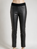 CAMBIO - Broek - zwart, slangenprint, elastische tailleband - S