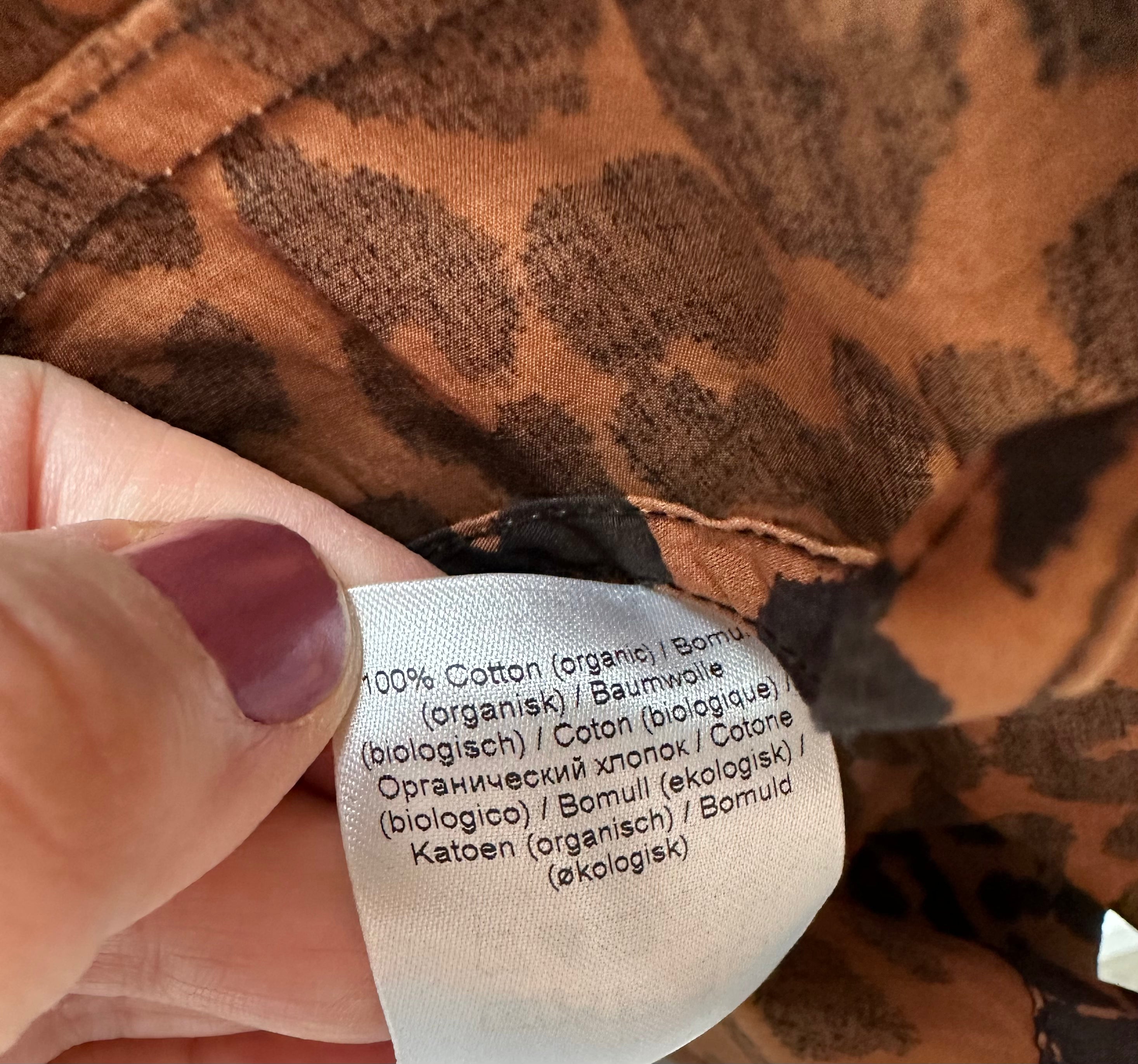 Ganni overslag blouse luipaard met pofmouw maat 34