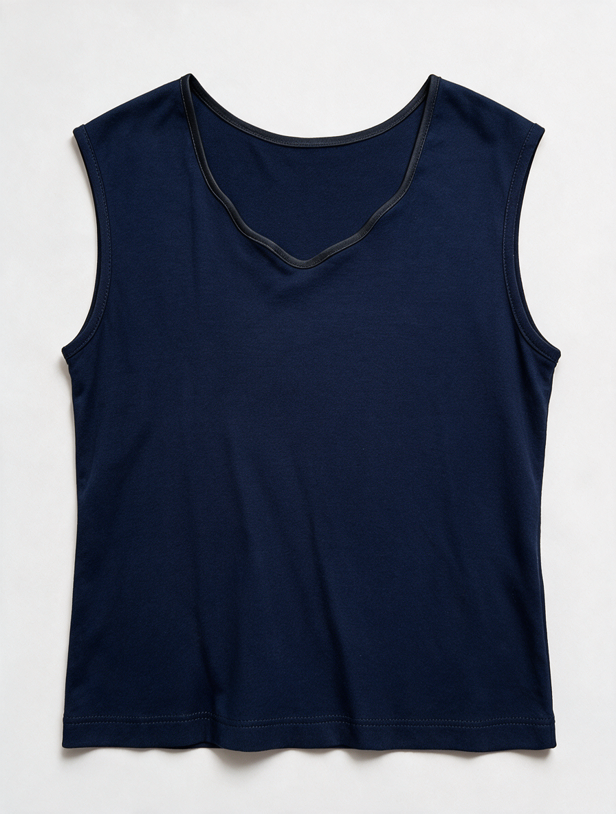 SOMMERMANN - Top - donkerblauw, mouwloos, V-hals - XL