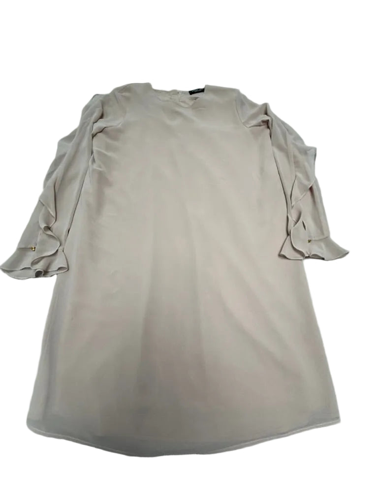Twin-Set Simona Barbieri Jurk Maat M – Poederroze Chiffon Jurk met Volants en Romantische Details