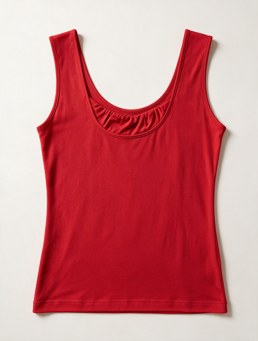 TAIFUN COLLECTION - Top - rood, mouwloos, plooidetail - M