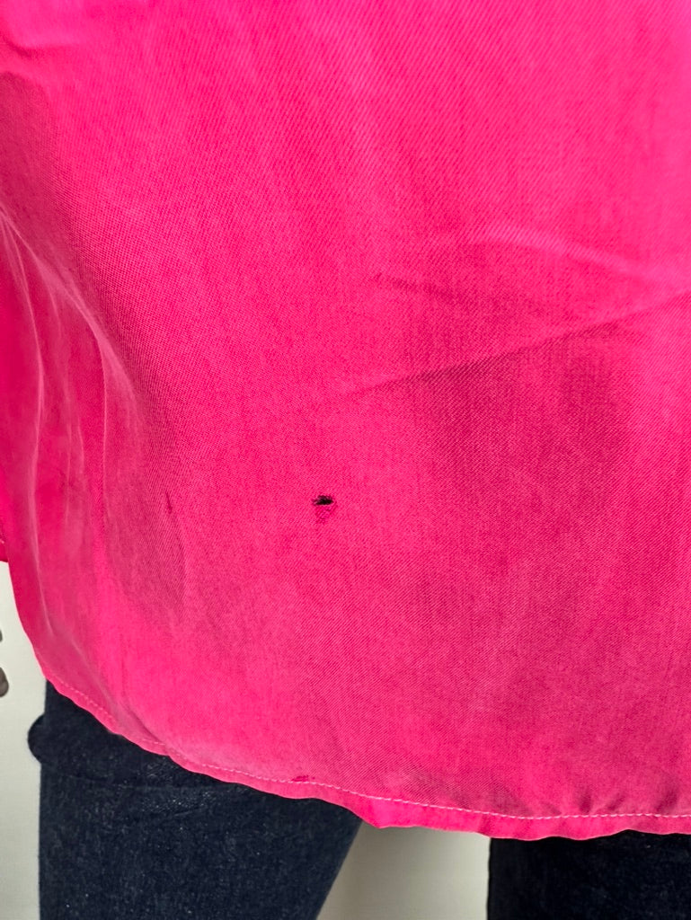 Roze zijden blouse maat M