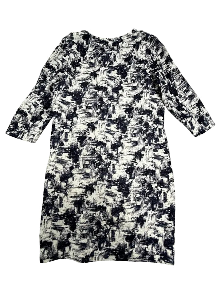 Essentiel Antwerp Jurk Maat 36 – Zwart-Witte Abstracte Print Jurk met 3/4 Mouwen