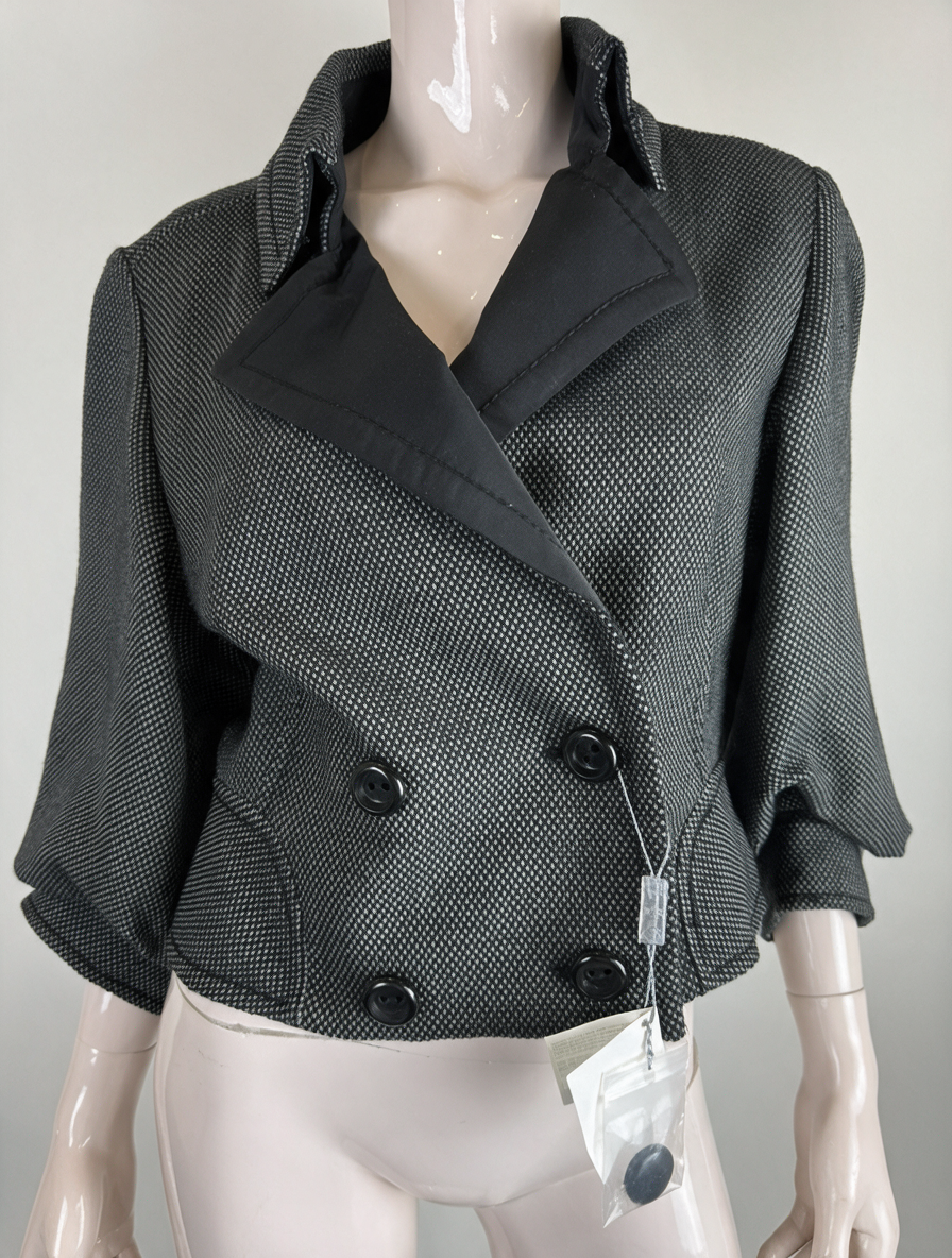 Sportmax tweed jasje - grijs, double-breasted, cropped model - XL