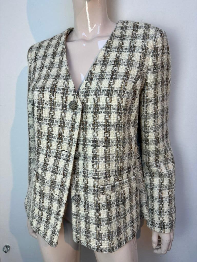 Mona beige houndstooth blazer maat 42