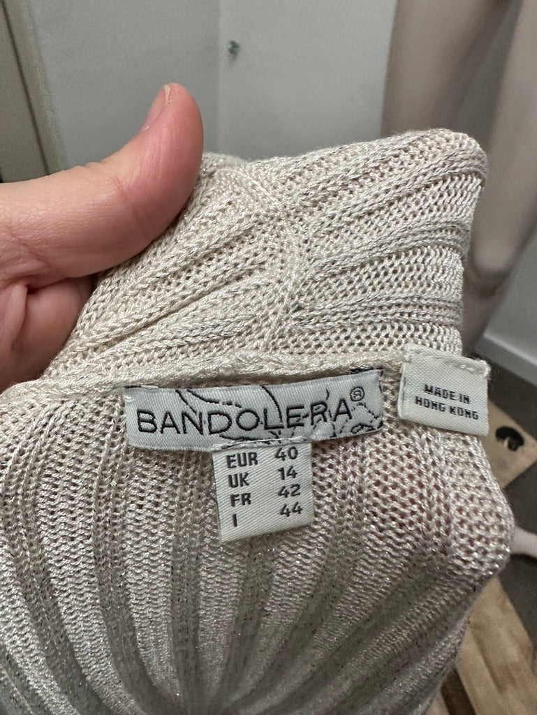 Bandolera - Vestje - beige, bolero model, korte mouwen - L