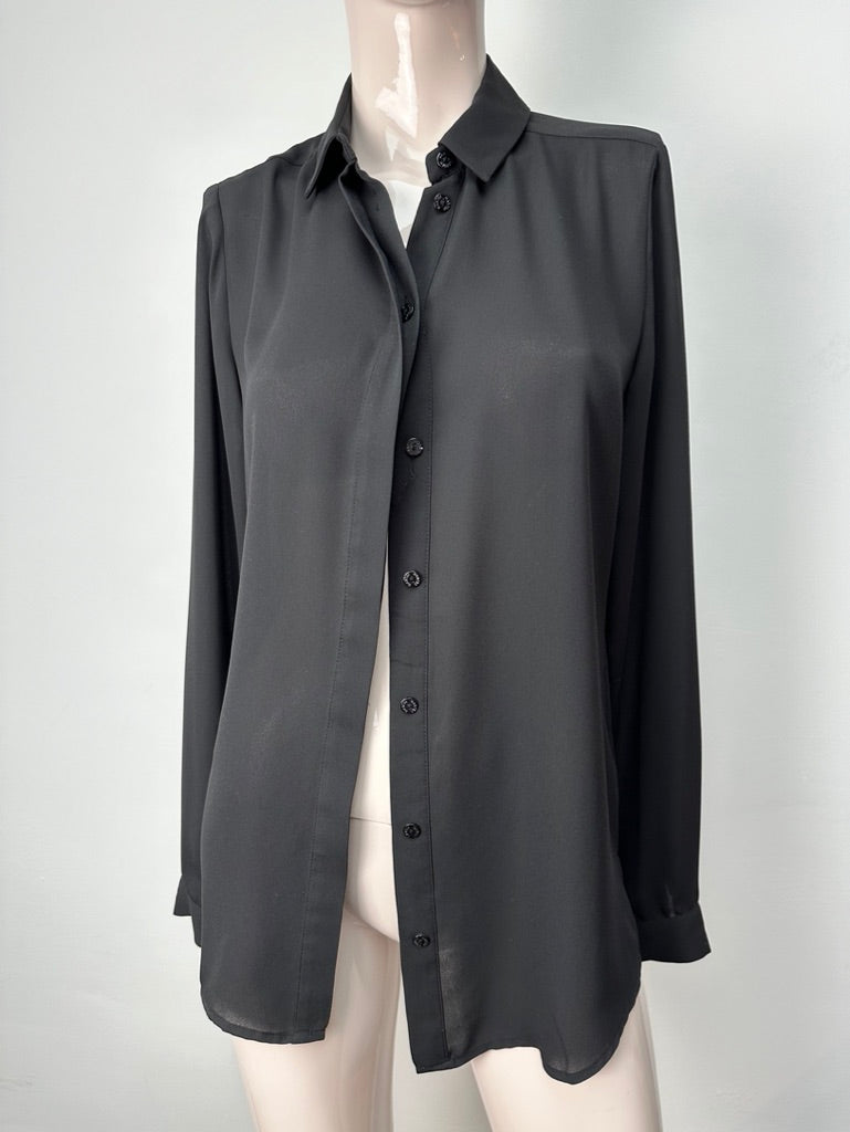 Dante6 - Blouse - zwart, doorknoopsluiting, lange mouwen - 36