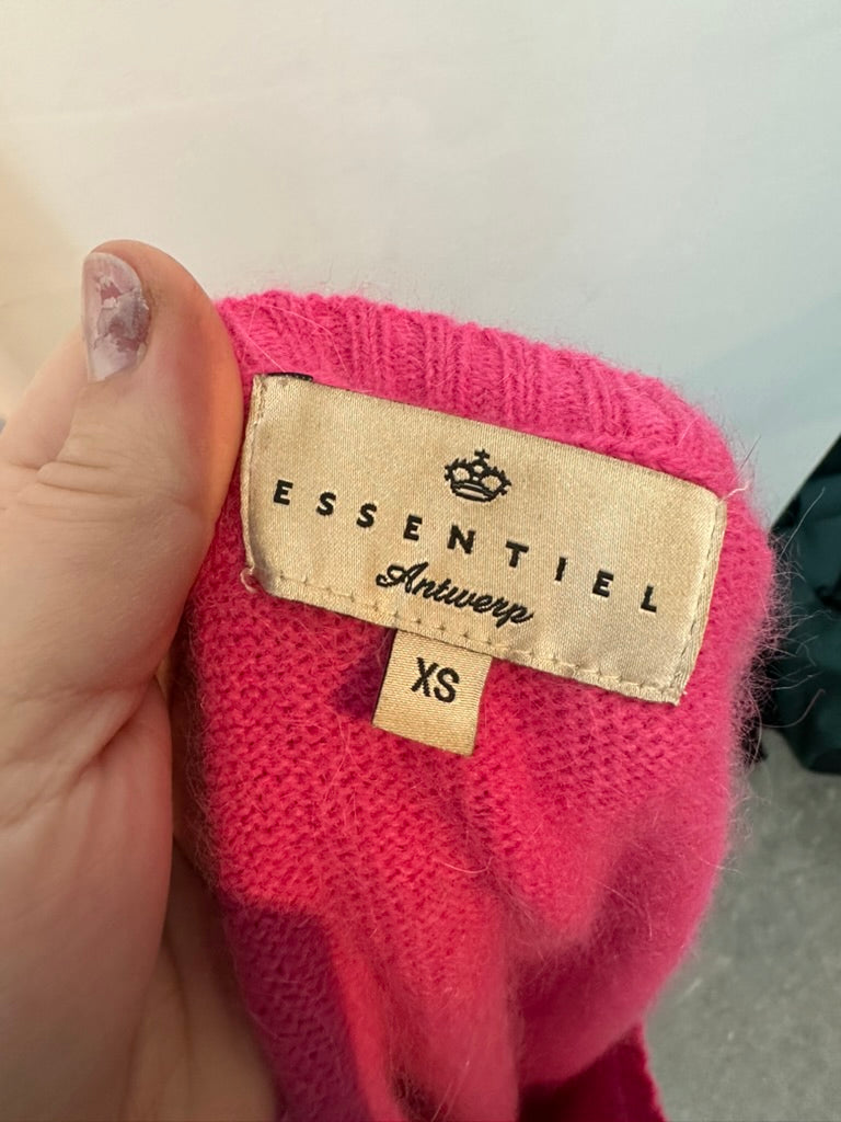 ESSENTIEL Antwerp - Trui - angora-mix, fuchsia roze, voorzakken - XS