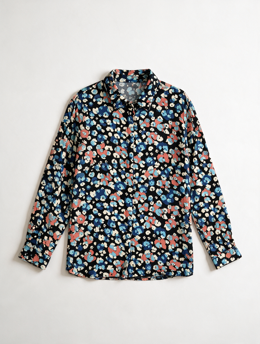 Fabienne Chapot - Blouse - abstracte bloemenprint, lange mouw, knoopsluiting voor - XL