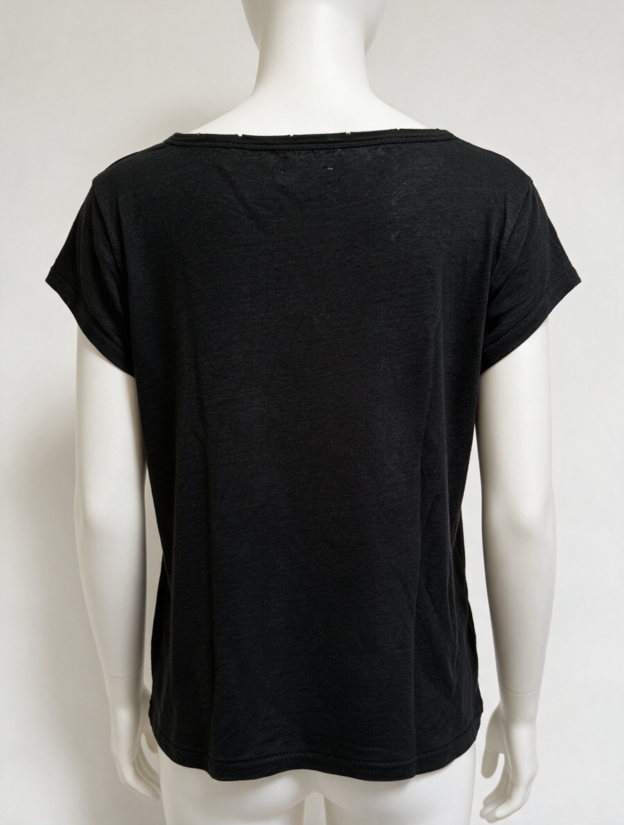 Zadig & Voltaire - T-shirt - zwart, LOVE-tekst, luipaardprint - S