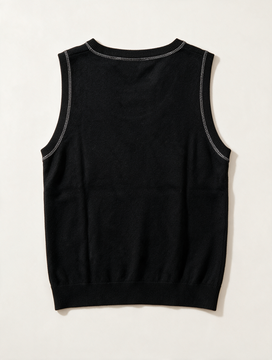 Bandolera - Top - zwart, mouwloos, veloursprint - L