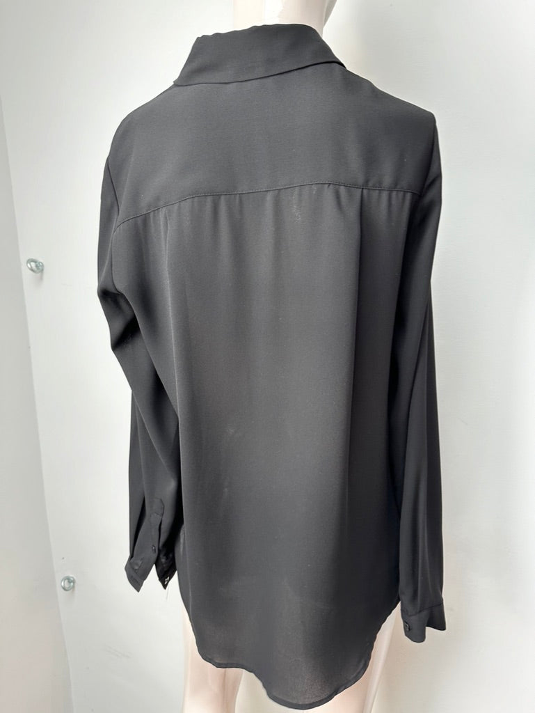 Dante6 - Blouse - zwart, doorknoopsluiting, lange mouwen - 36