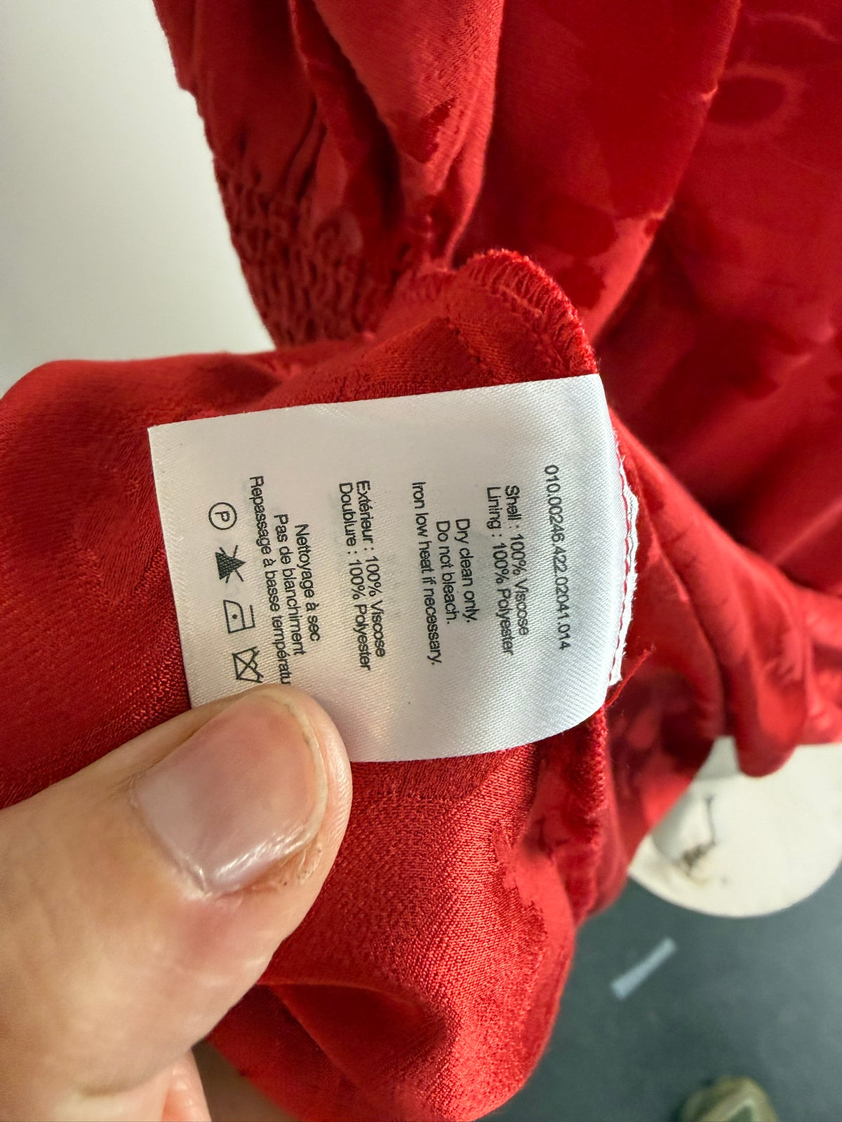 RIXO - Jurk - rood, V-hals, maxi-lengte - L
