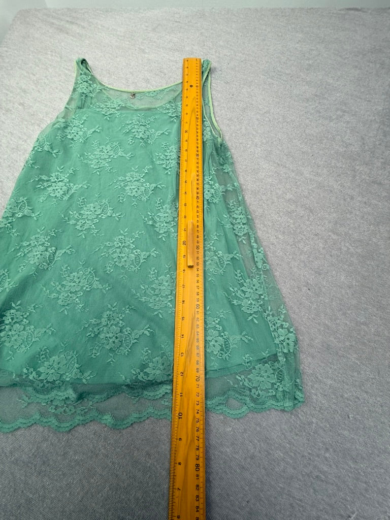 Twin-Set - Top - groen, kant, spaghettibandjes - L