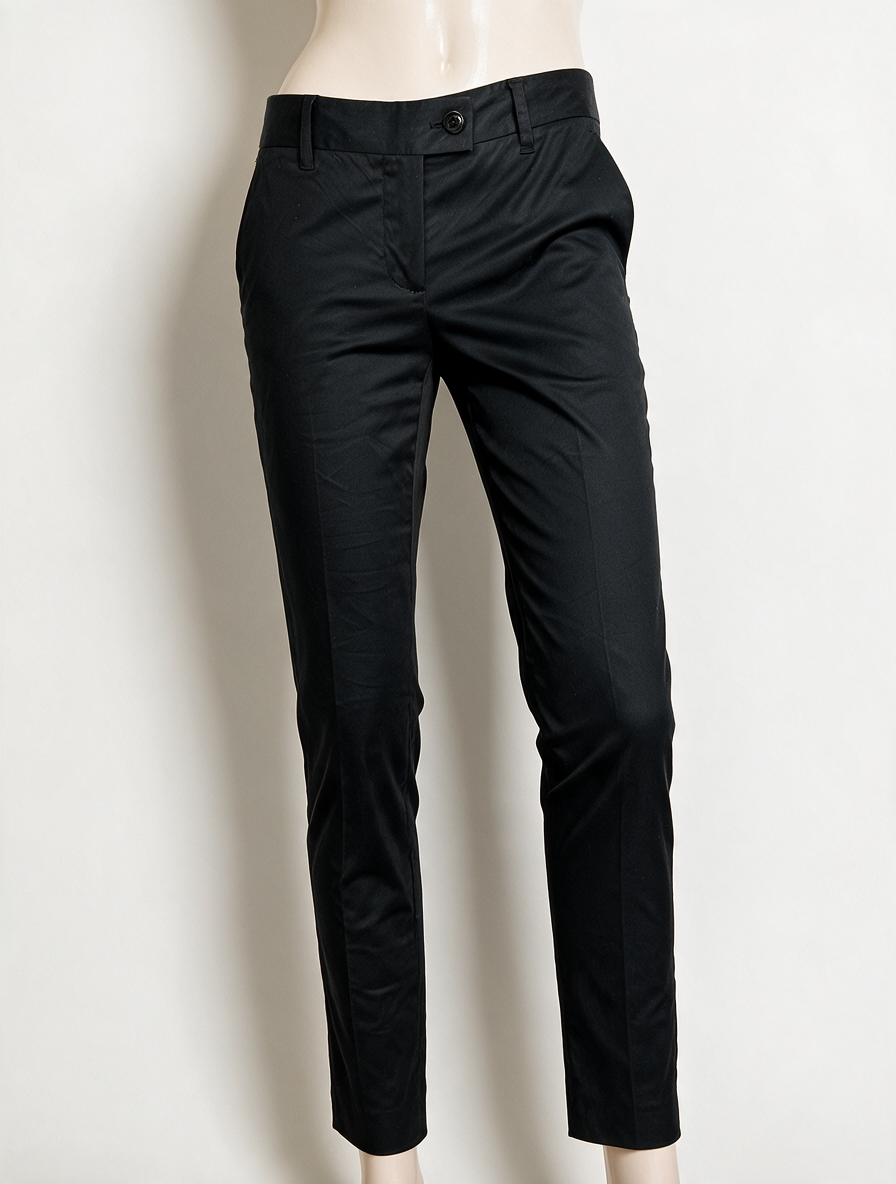 MOSCHINO CHEAPANDCHIC - Broek - zwart, slanke pasvorm, lichte glans - S