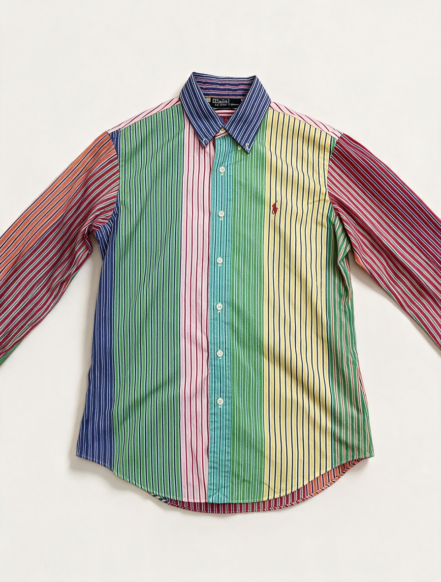 Polo by Ralph Lauren - Blouse - meerkleurig, gestreept, geborduurd borstlogo - M