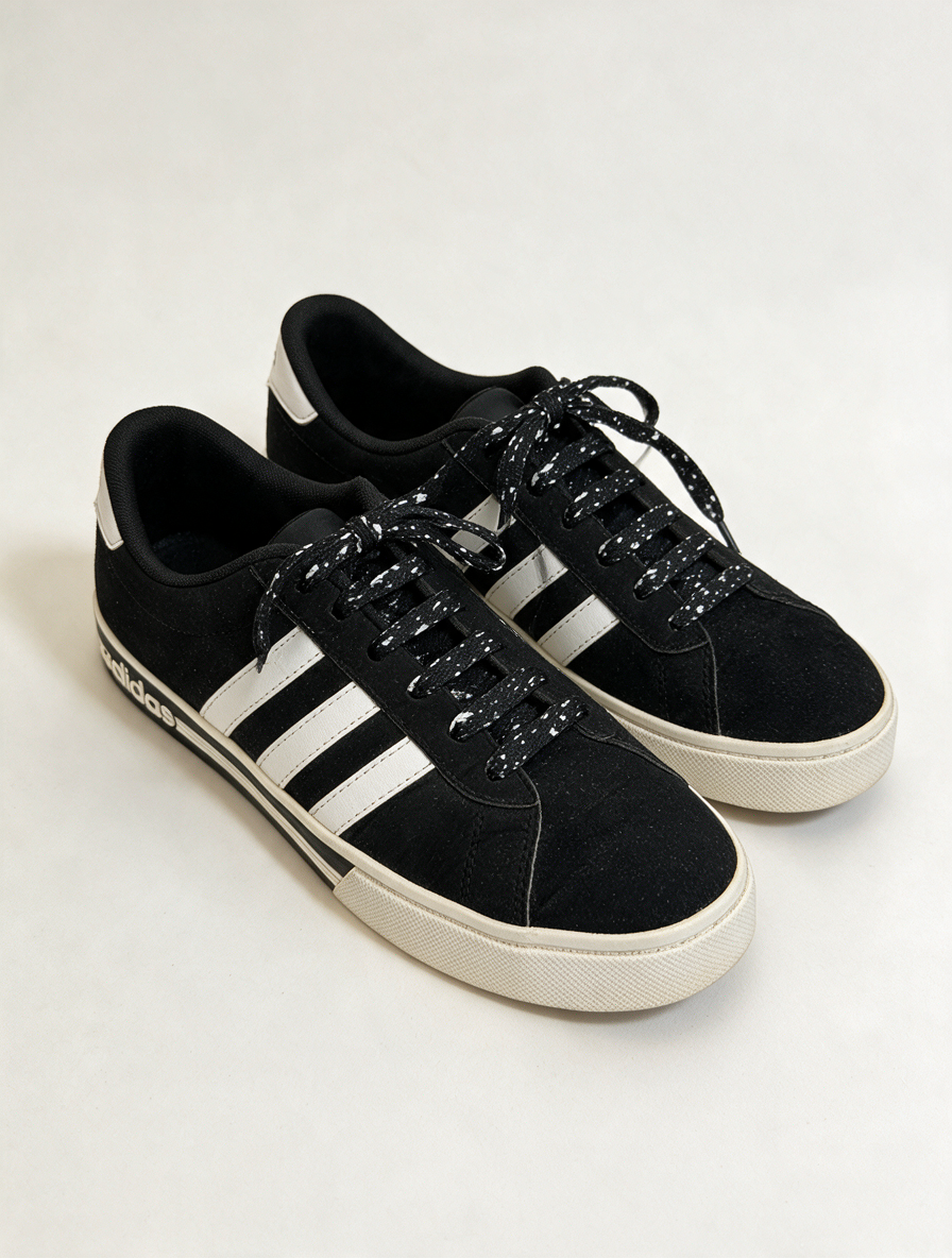 Adidas - Sneakers - zwart-wit, drie adidas-strepen, vetersluiting