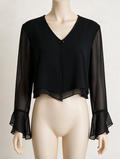 Ribkoff TRENDS - Blouse - zwart, transparant, uitlopende mouwen - M