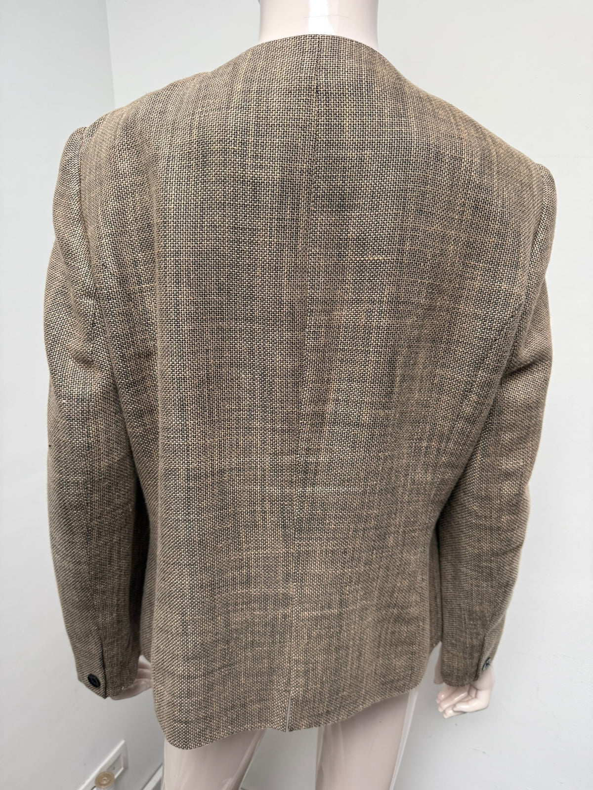 emine' - Blazer - lichtbruin gemêleerd, ronde hals, 4 knopen - XL
