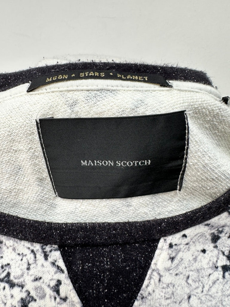 Maison Scotch witte trui met print maat 1