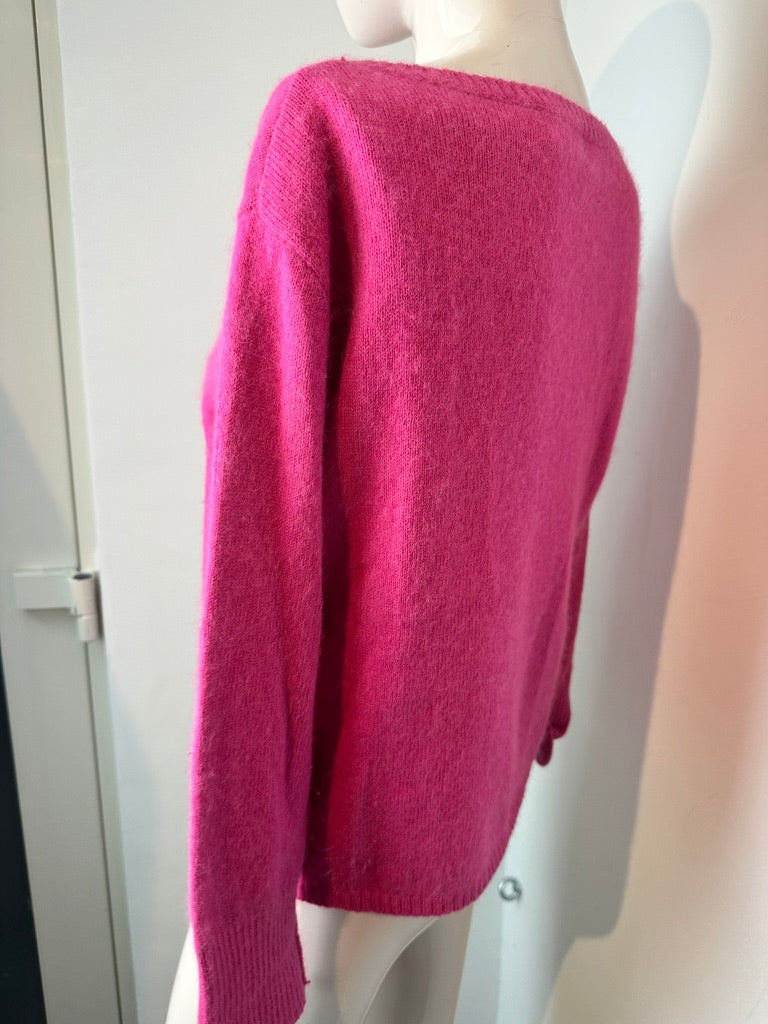 ESSENTIEL Antwerp - Trui - angora-mix, fuchsia roze, voorzakken - XS
