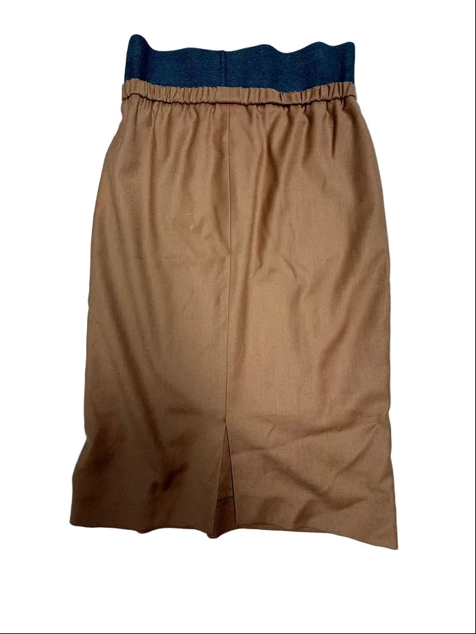 Fabiana Filippi Rok - bruin, elastische tailleband, gevoerd