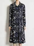 &Co Woman - Jurk - dierenprint, colkraag, doorknoopsluiting - XXL