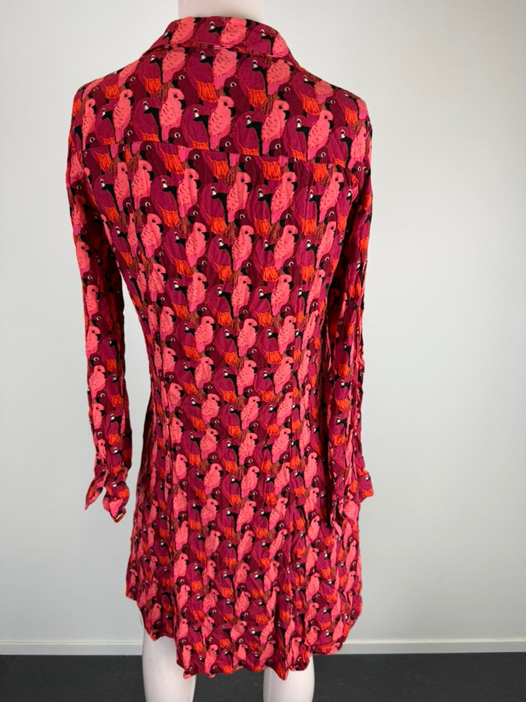 Fabienne Chapot - Jurk - meerkleurig, papegaaienprint, knoopsluiting - M
