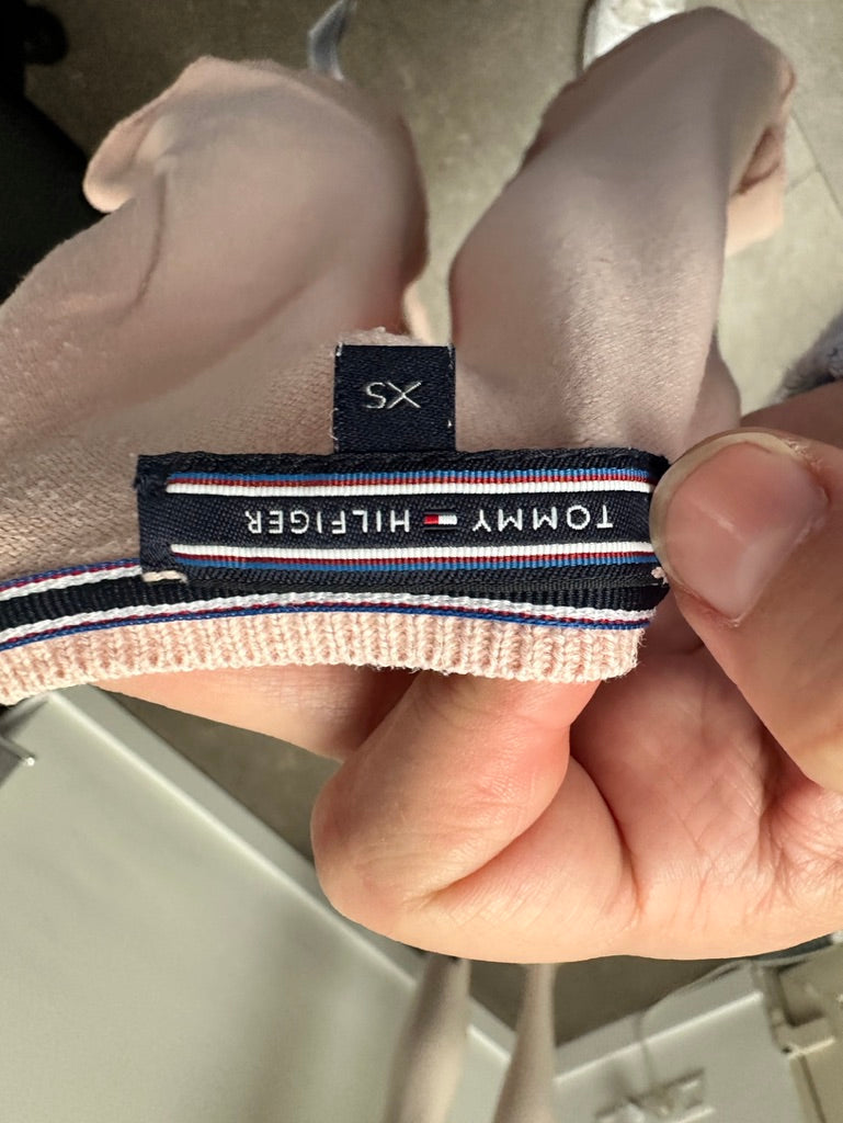 Tommy Hilfiger - Trui - roze, V-hals, fijngebreid - XS
