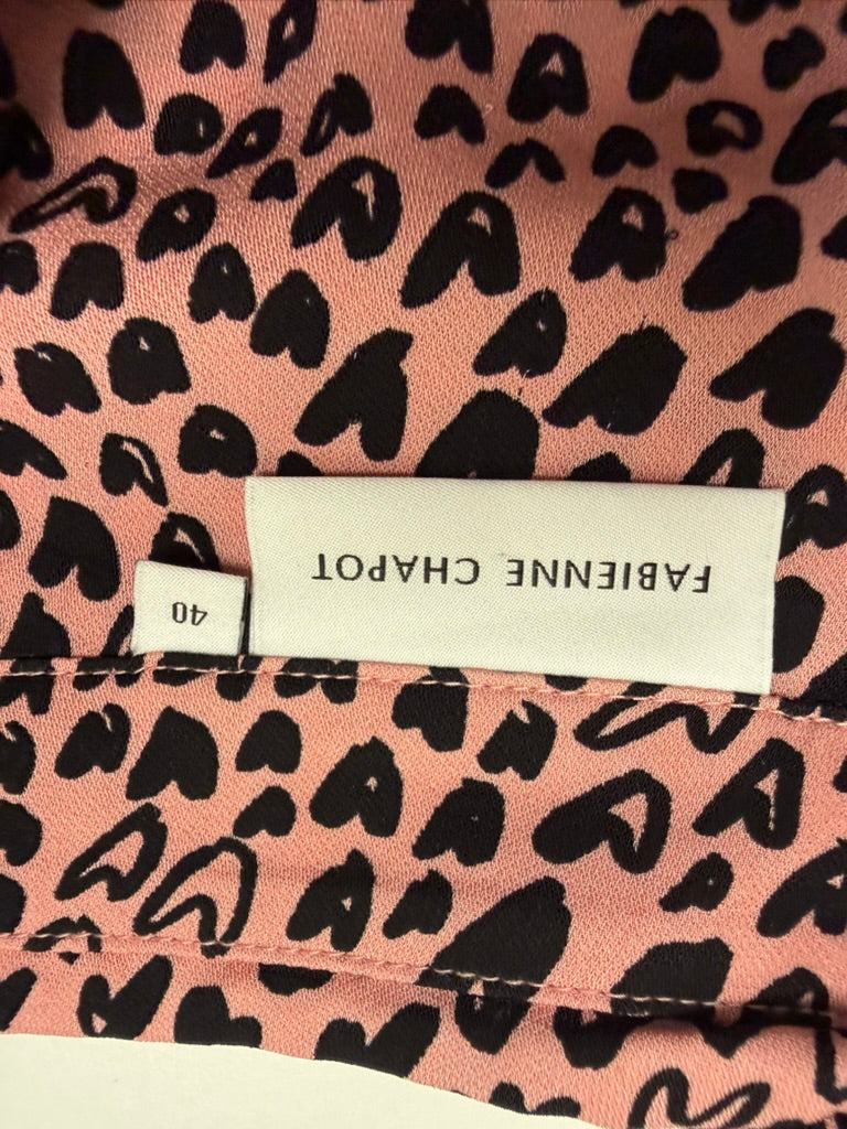 Fabienne Chapot - Blouse - roze, hartjesprint, knoopsluiting - L