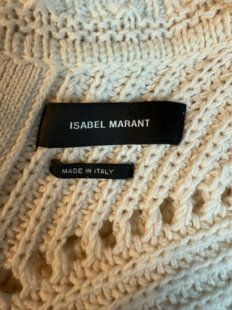 ISABEL MARANT - Trui - crème, opengewerkt patroon, korte mouwen - S