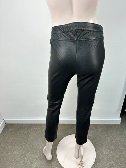 Hallhuber zwarte leren broek maat 40