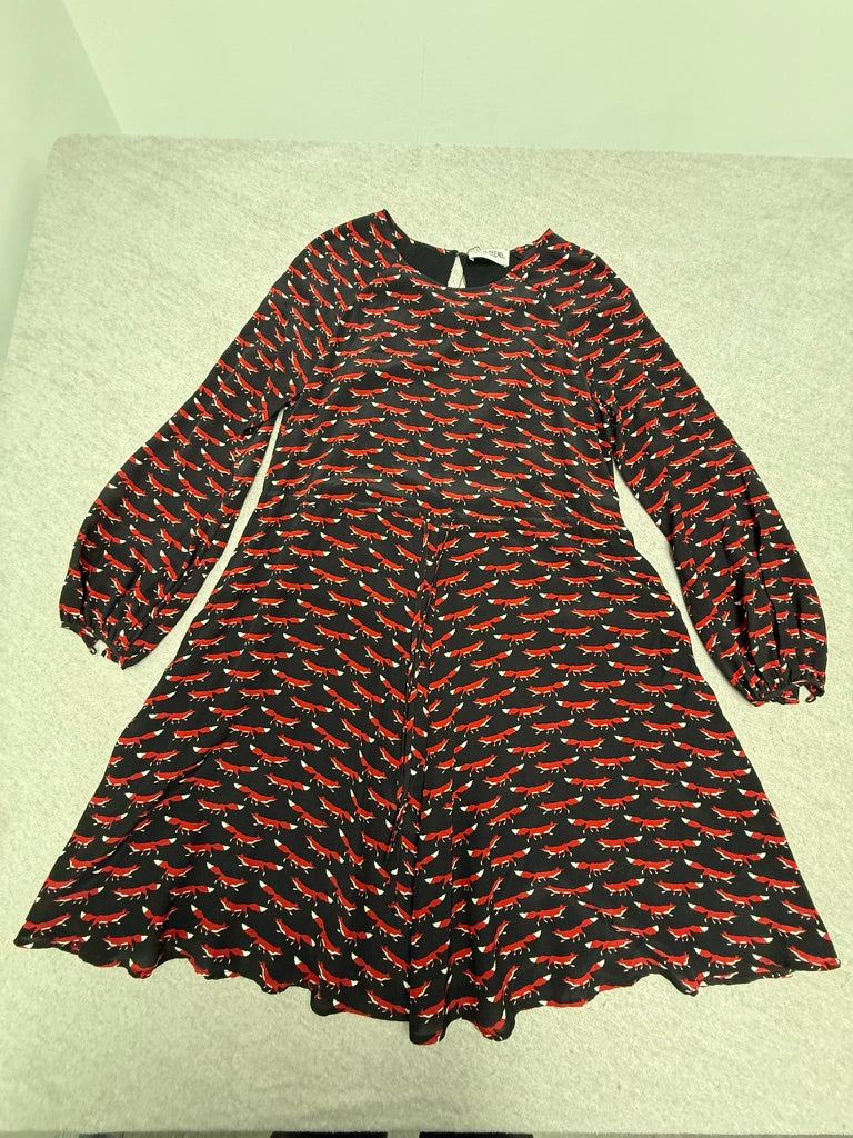 ESSENTIEL ANTWERP - Jurk - zwart, vosjesprint, knoopsluiting achter - S