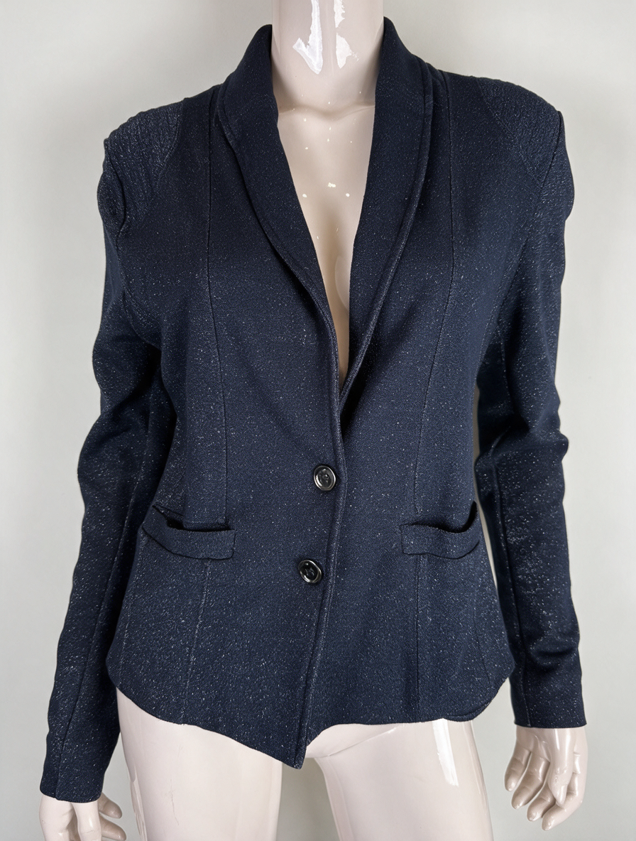 Claudia Sträter - Blazer - donkerblauw, tweeknoopsluiting, getailleerd model - XL