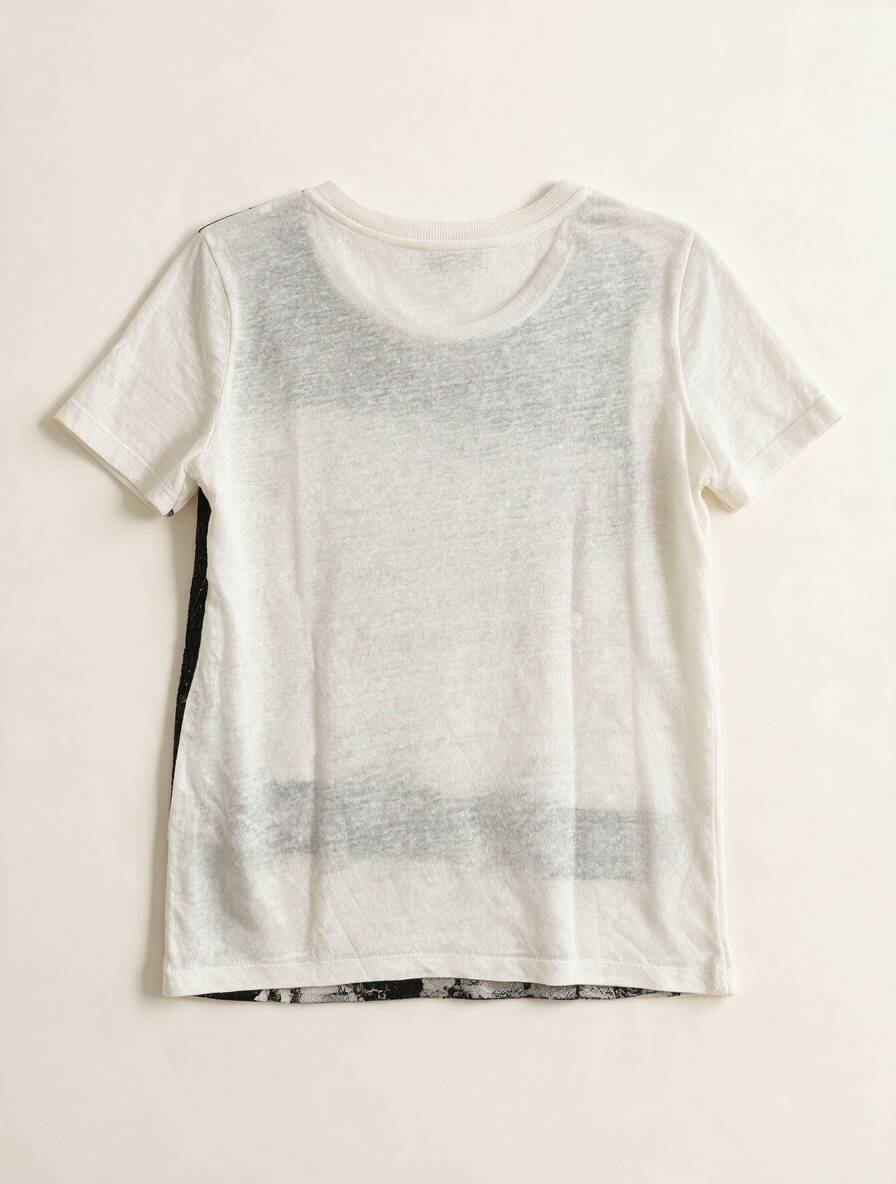 Sandro - T-shirt - crème/zwart, kanten voorkant, bloemenpatroon