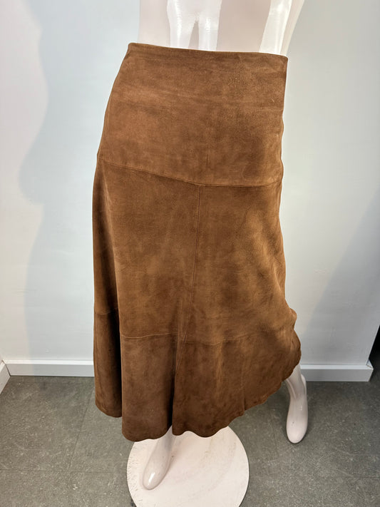 Gigue bruine suede rok maat 42