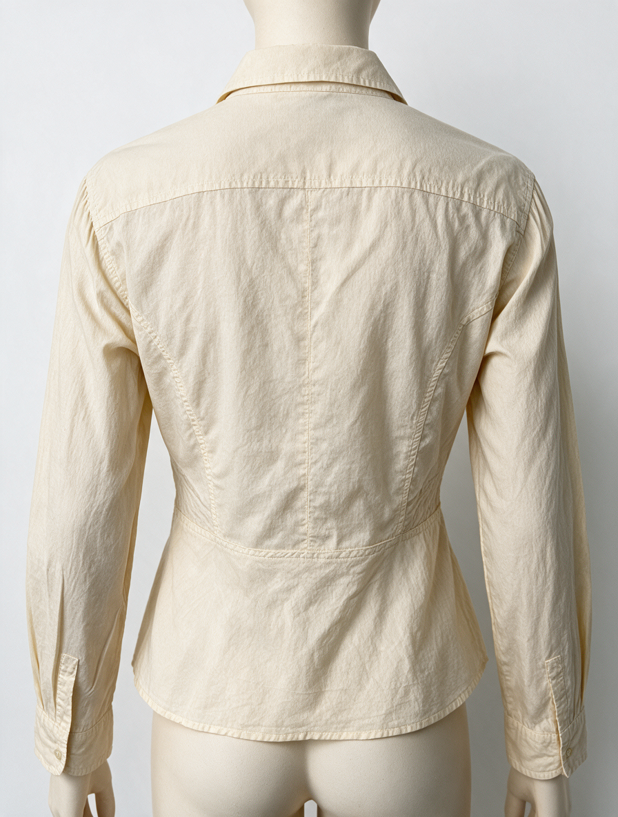 SPORTMAX CODE - Blouse - beige, decoratieve stiksels, knoopsluiting maat 36