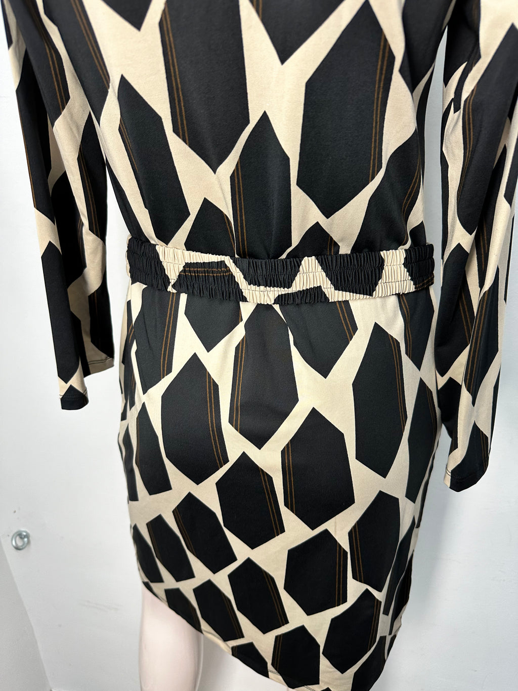 K-design Jurk maat xxs beige; zwart