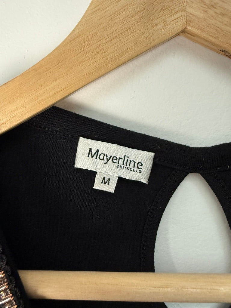 Mayerline Brussels - Blouse - zwart, glinsterende bies, korte mouw - M